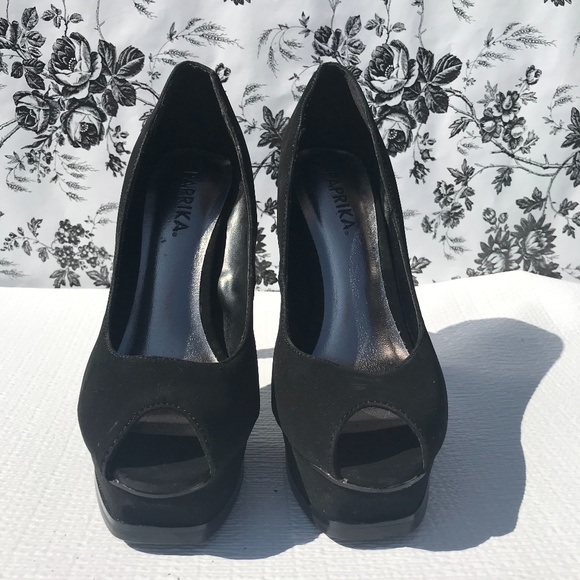 NEW Black Peep Toe Pumps - Picture 2 of 10